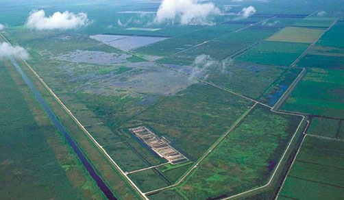 Airel photo of a stormwater drianage system.